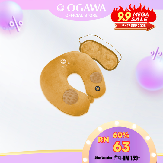 OGAWA Tinkle-X Music Vibration Massage Pillow and Sleep Eye Mask (Sunrise)*