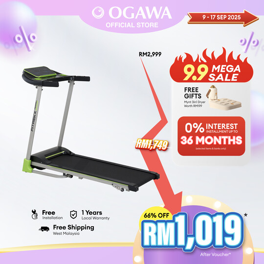 [Apply Code: 2GT20] OGAWA FitrekX Prime Treadmill Free Mynt 3in1 Dryer* [Free Shipping WM]