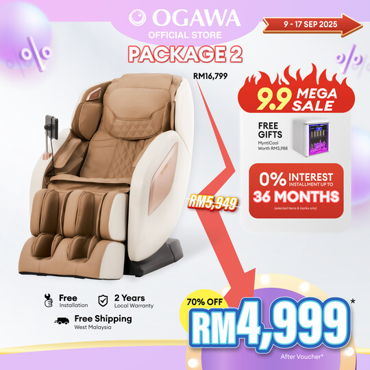 [Package 2] Ogawa Retreax Ionic Contemporary Massage Chair Free MYNT Mynticool Beverage Cooler Refrigerator  [Free Shipping WM]*