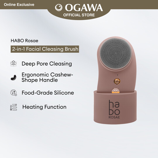 Habo by Ogawa Rosae 2in1 Facial Cleaning Brush Device – Deep Cleanse & Glow