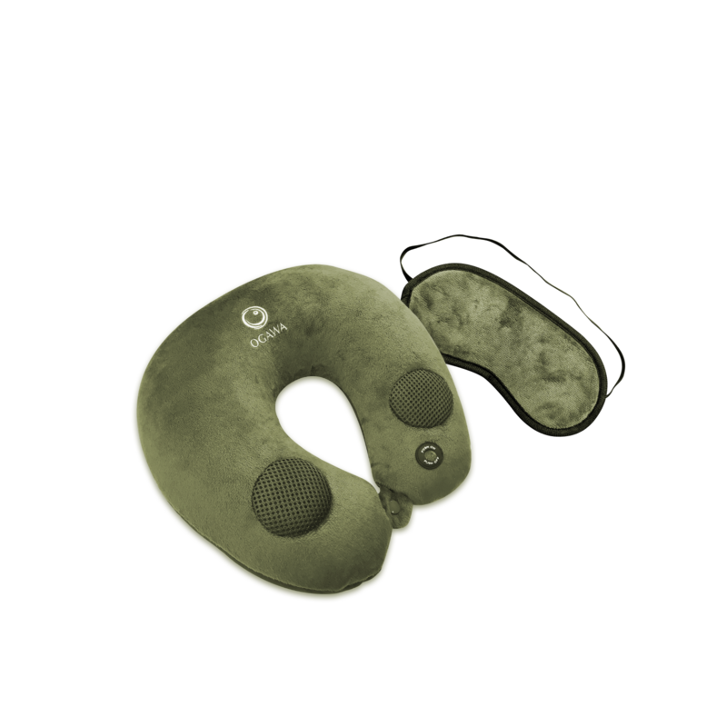 OGAWA Tinkle X Music Vibration Massage Pillow and Sleep Eye Mask Green